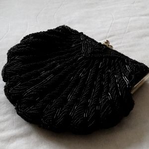 Women's black beaded La Regale LTD bag